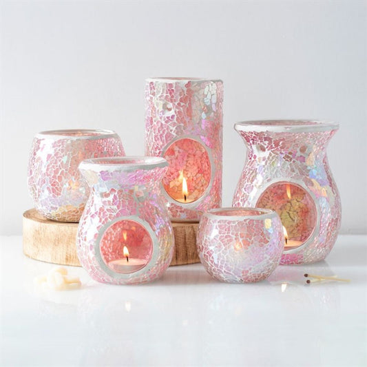 Large Pink Iridescent Crackle Burner