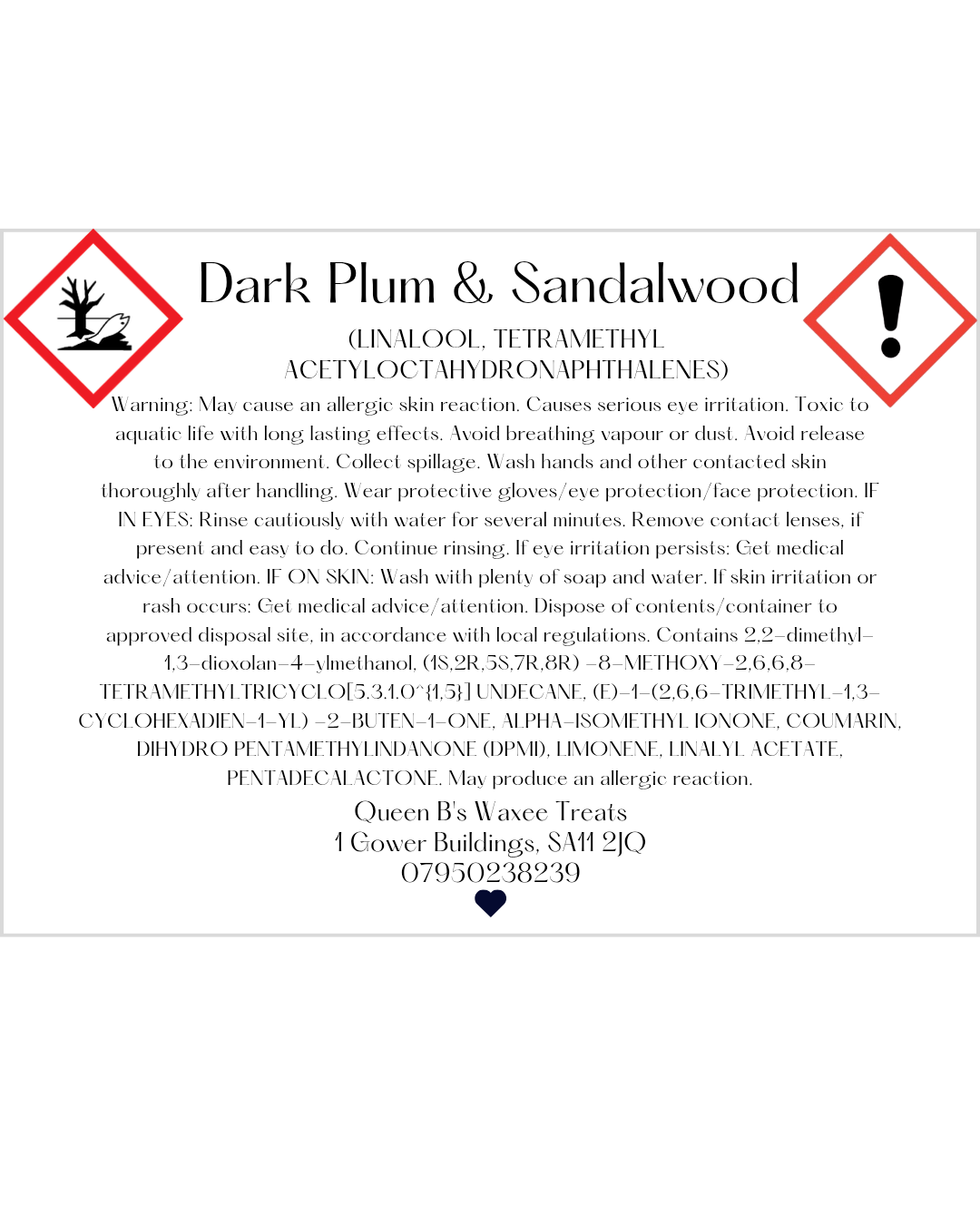 Dark Plum & Sandalwood Car Freshener