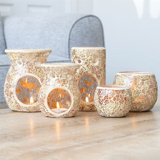 Large Gold Crackle Glass Burner