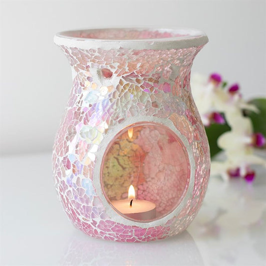 Large Pink Iridescent Crackle Burner